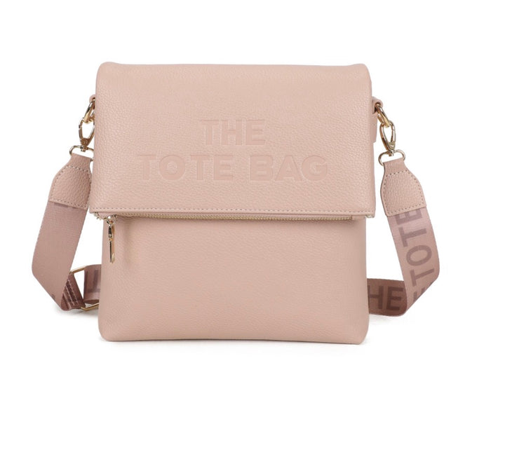 Beige crossbody bag with &