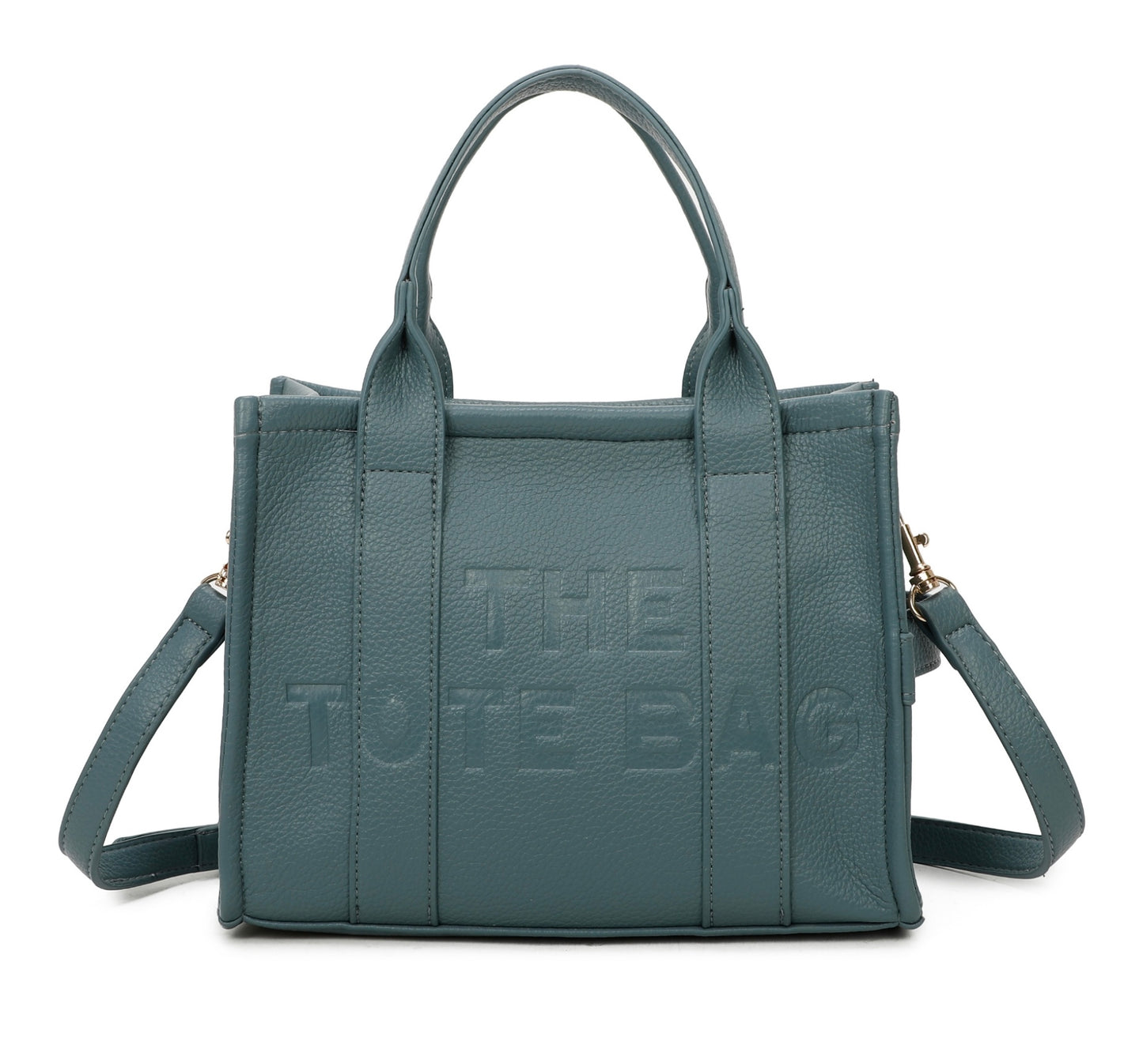 Debossed small tote handbag