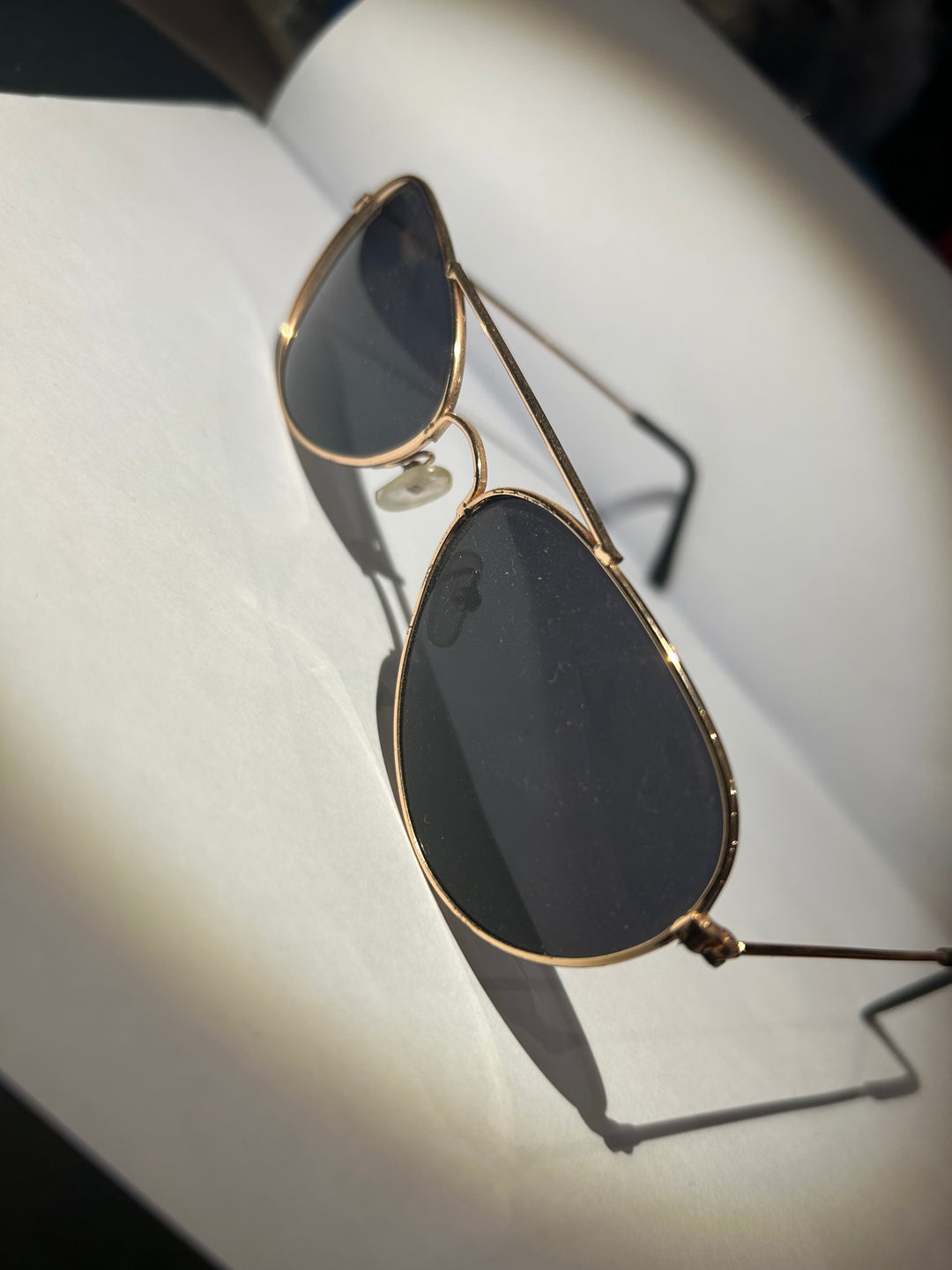 Small black framed gold detail sunglasses 
