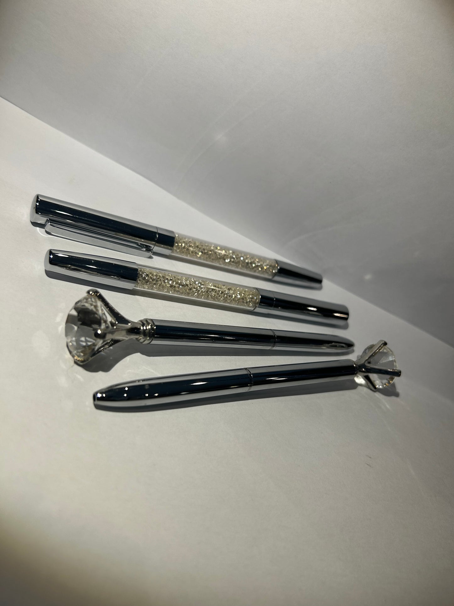 Crystal silver pens