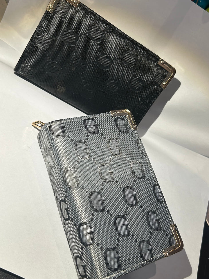 Compact monogram wallet folded design