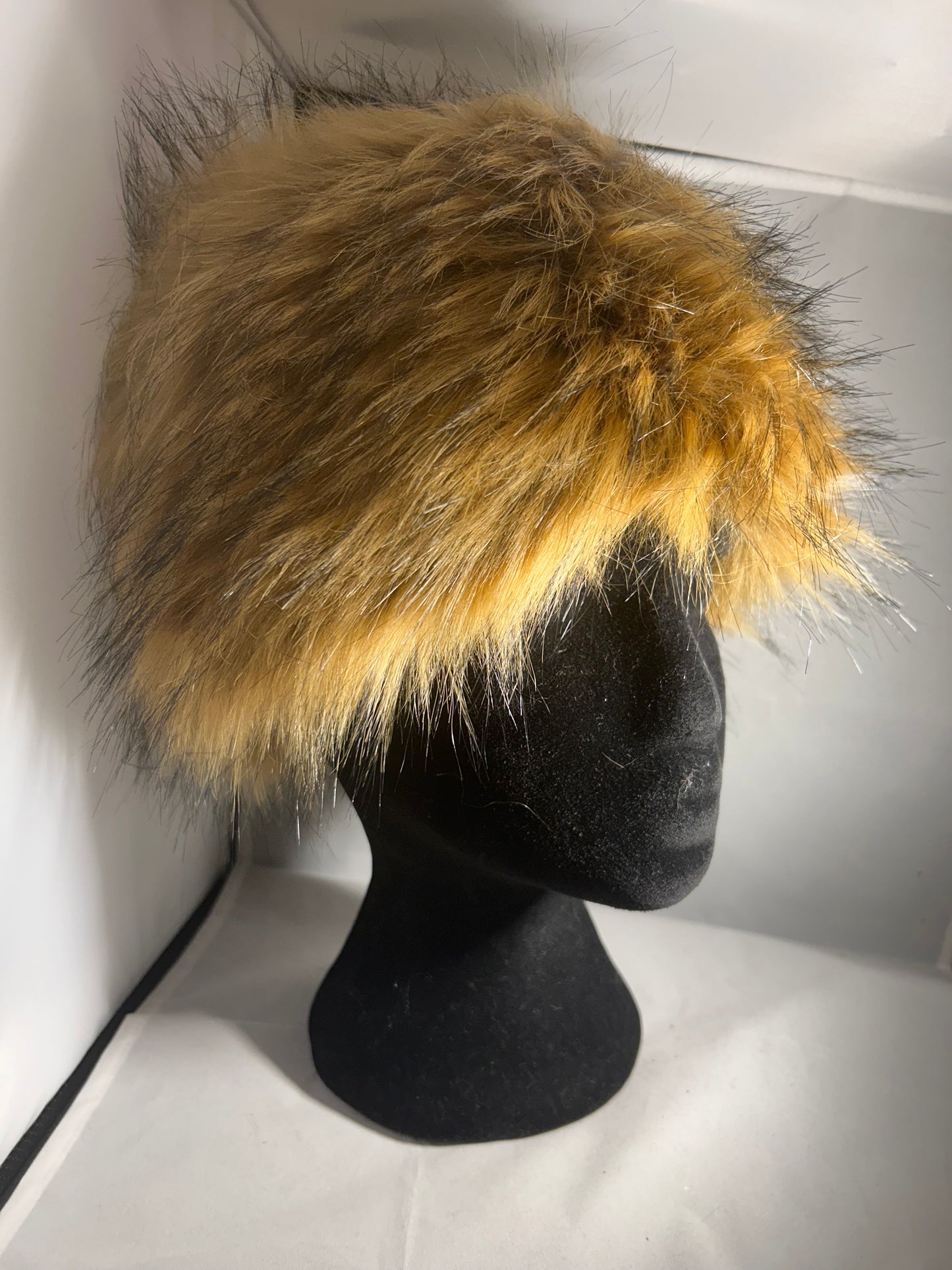 Brown faux fur hat