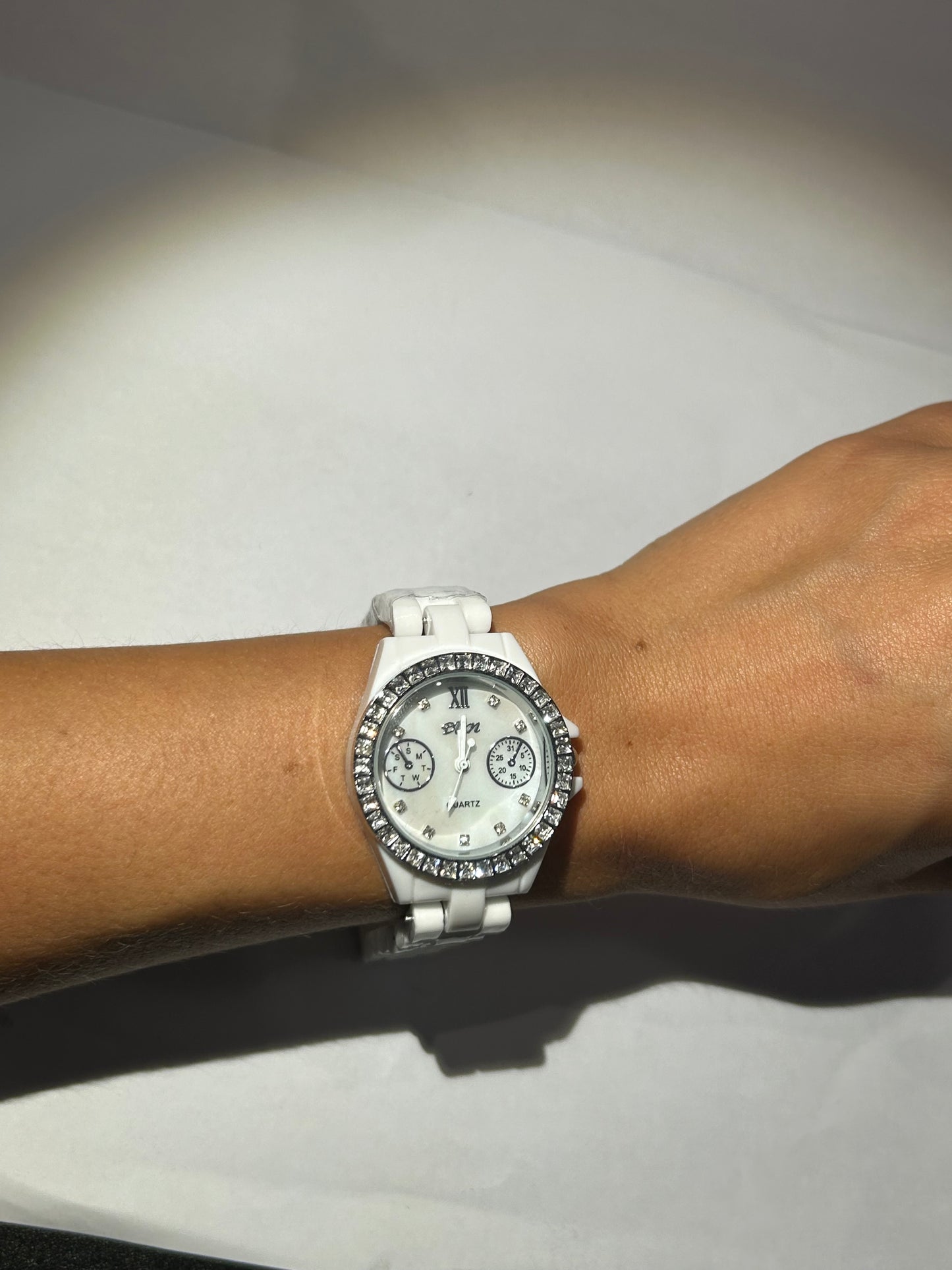 White Crystal Watch