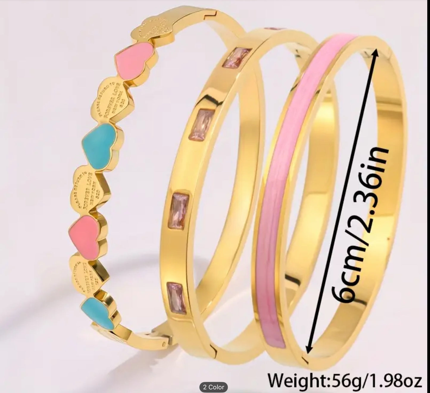 Heart bangle set