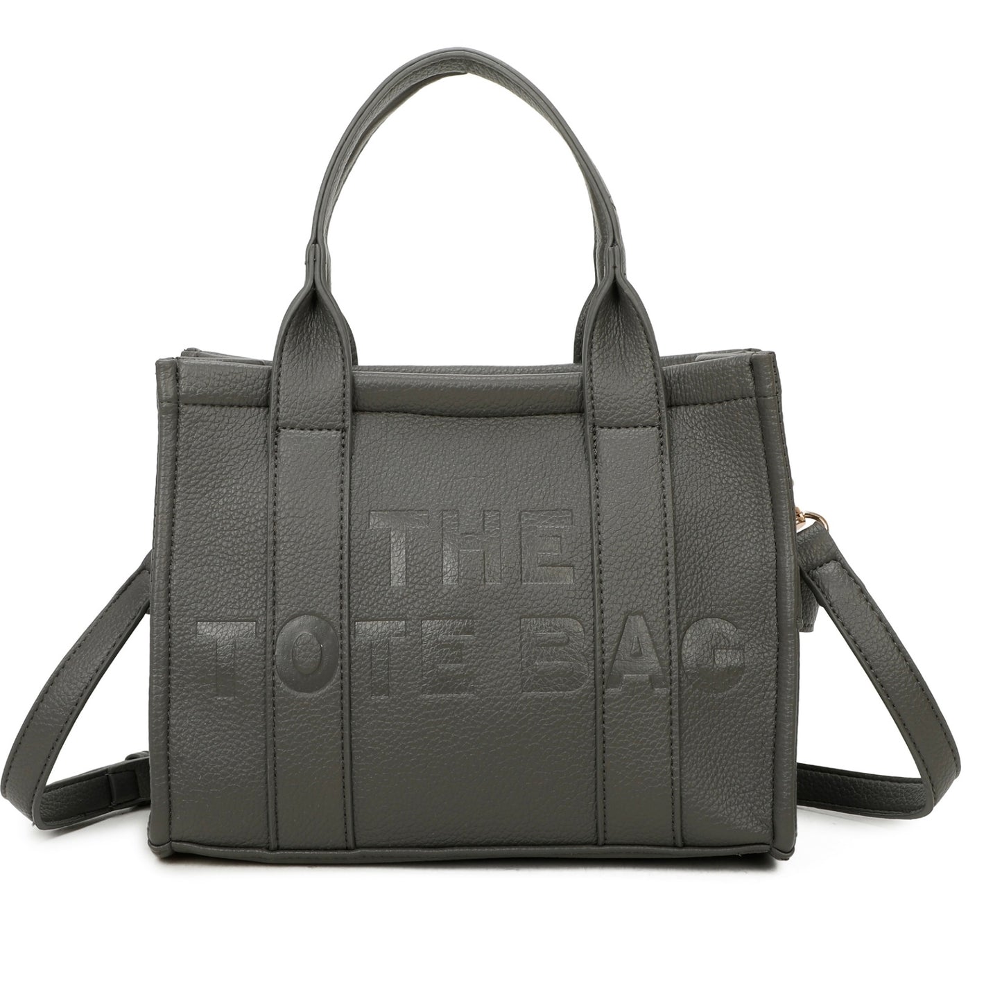 Debossed small tote handbag