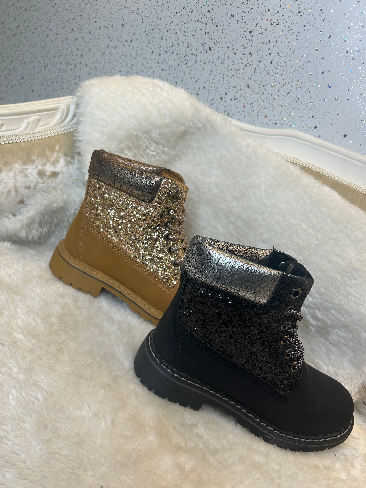 Girls crystal embellished sparkly walking boots