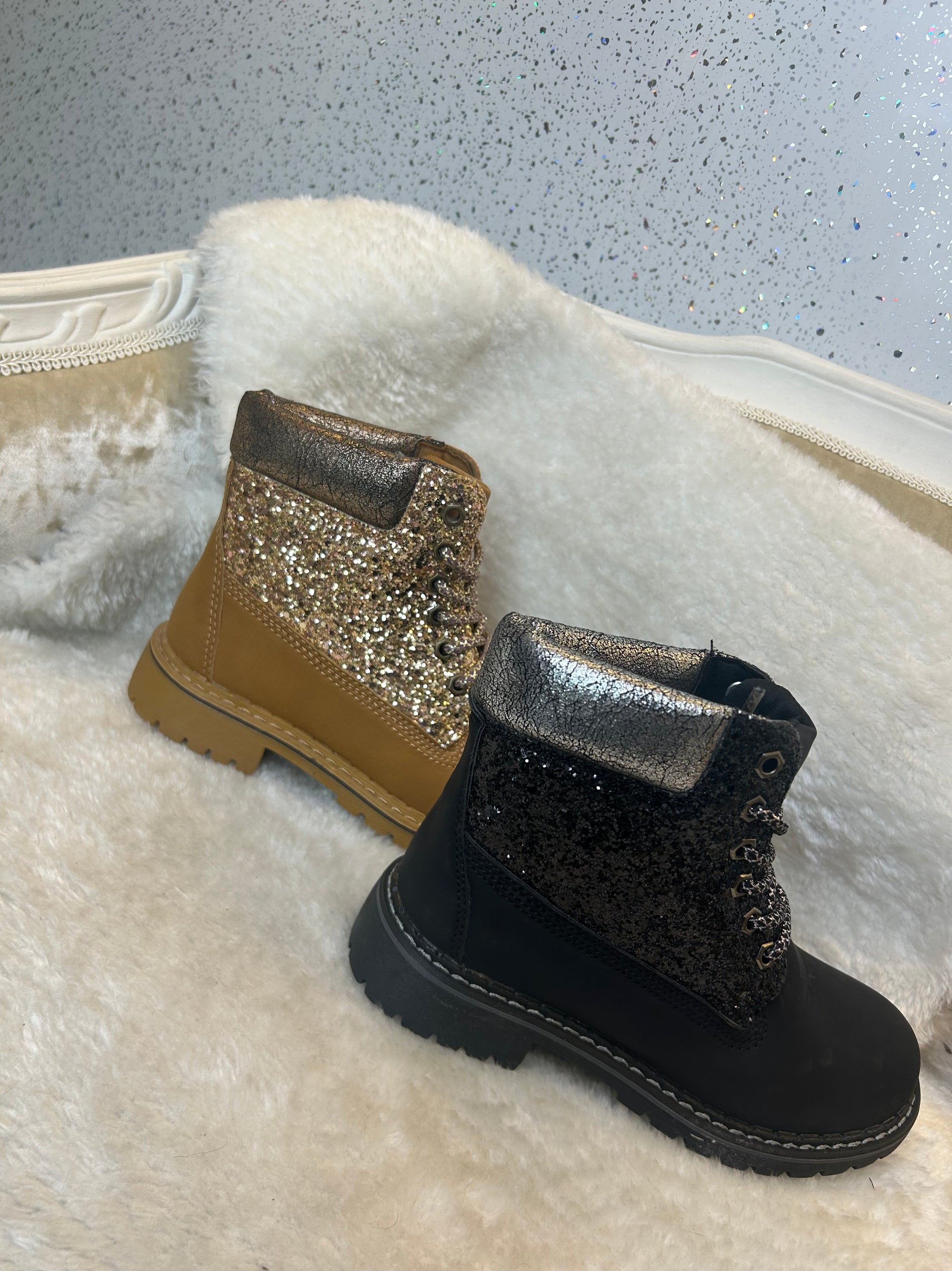 Girls crystal embellished sparkly walking boots