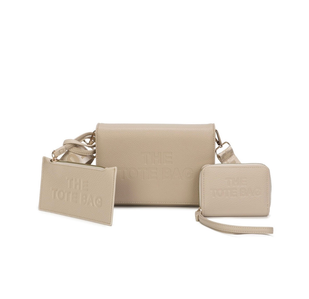     Multi piece handbag set in neutral colours