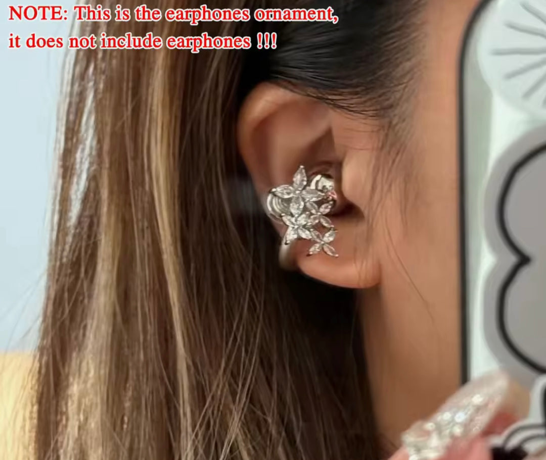 Decorative silver crystal AirPod accessories 