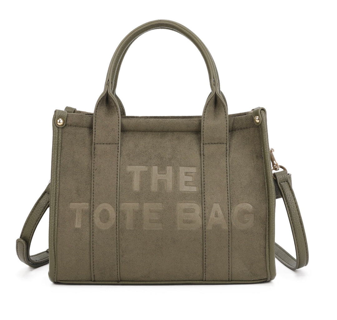 Small Faux Suede Tote Bag