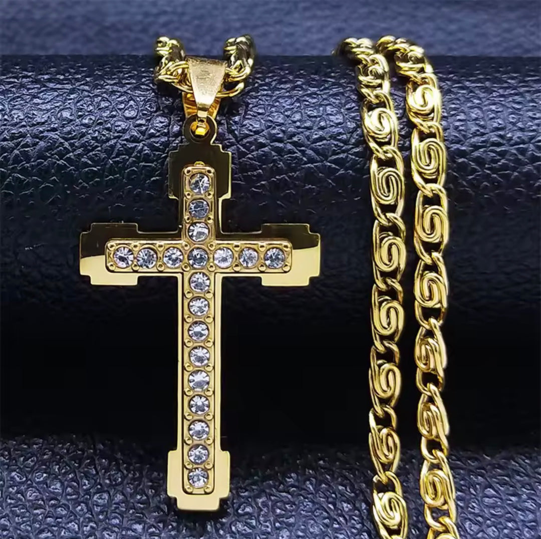 Stainless Steel Luxury Zircon Necklace Pendant