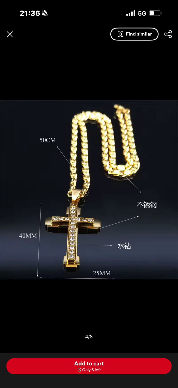 Stainless Steel Luxury Zircon Necklace Pendant