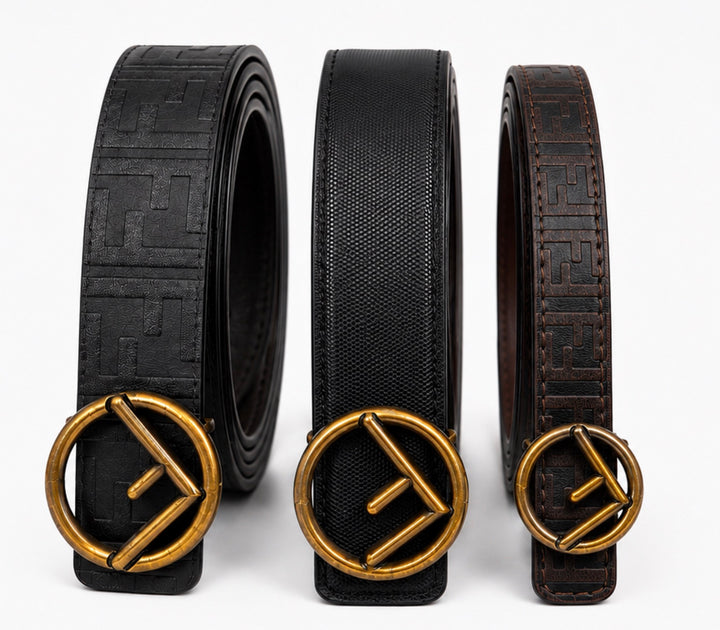 Gold letter f detailed belts 