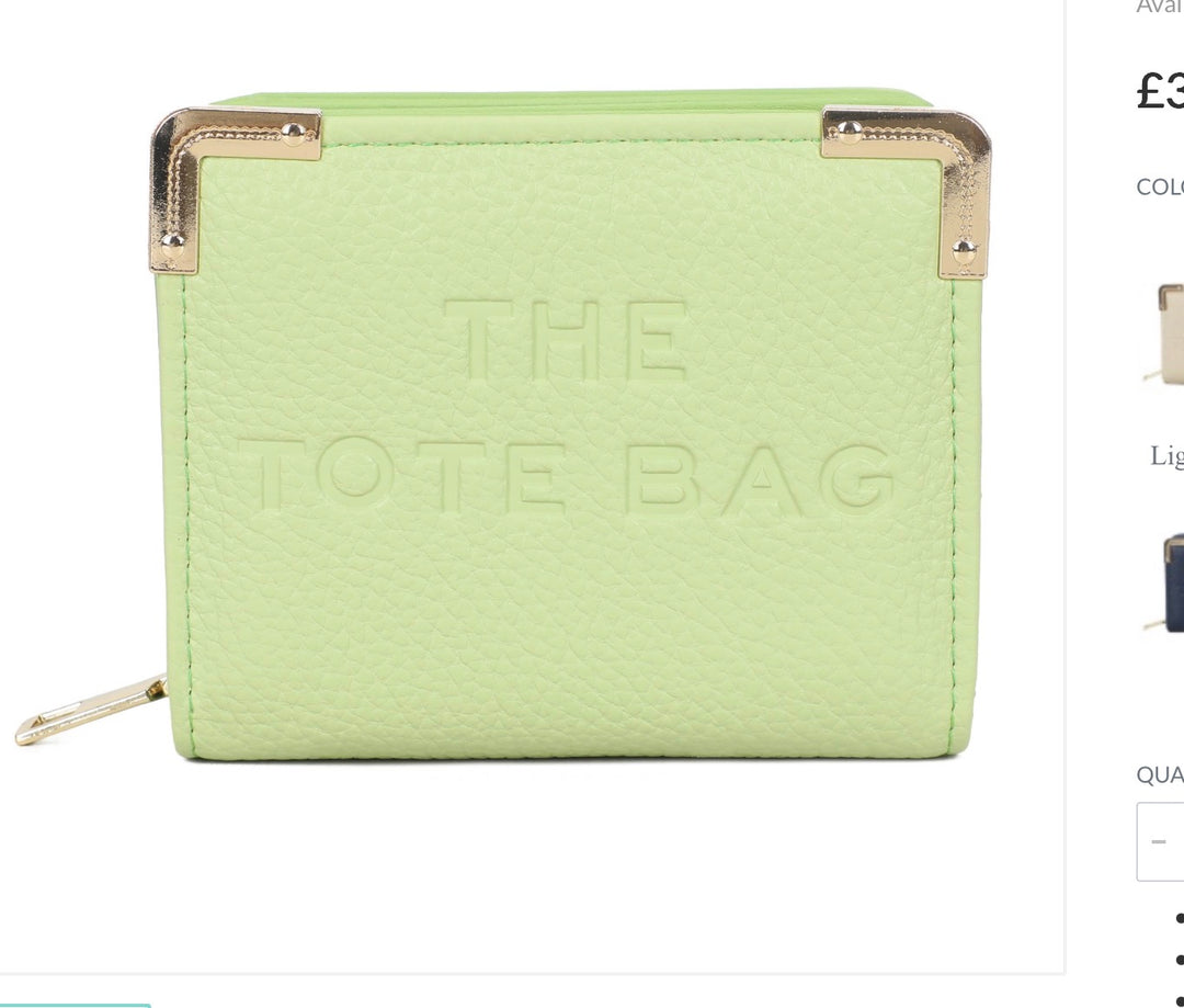 RFID Small Purse with Metal Corner Detail - The Tote Bag Purse