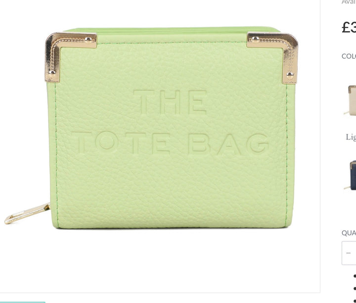 RFID Small Purse with Metal Corner Detail - The Tote Bag Purse