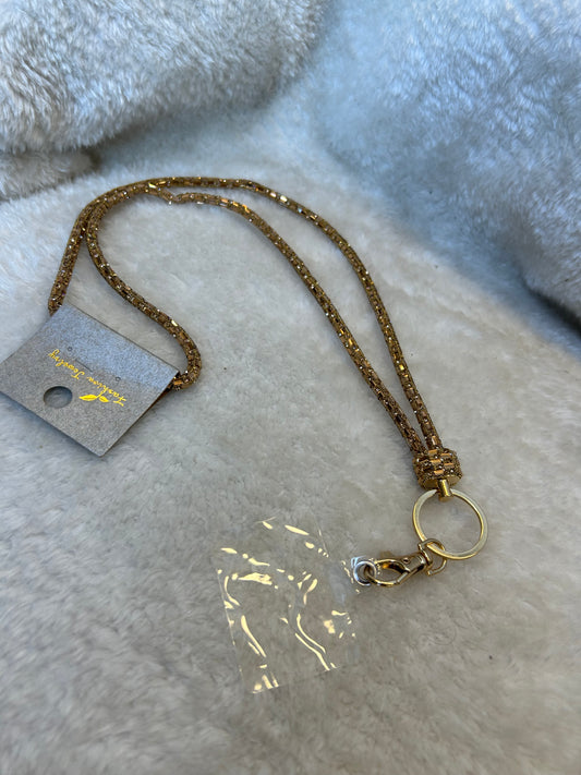 Gold crystal style necklace lanyard 