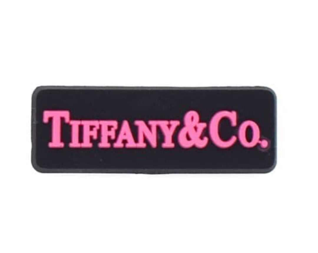 Pink and black croc charm