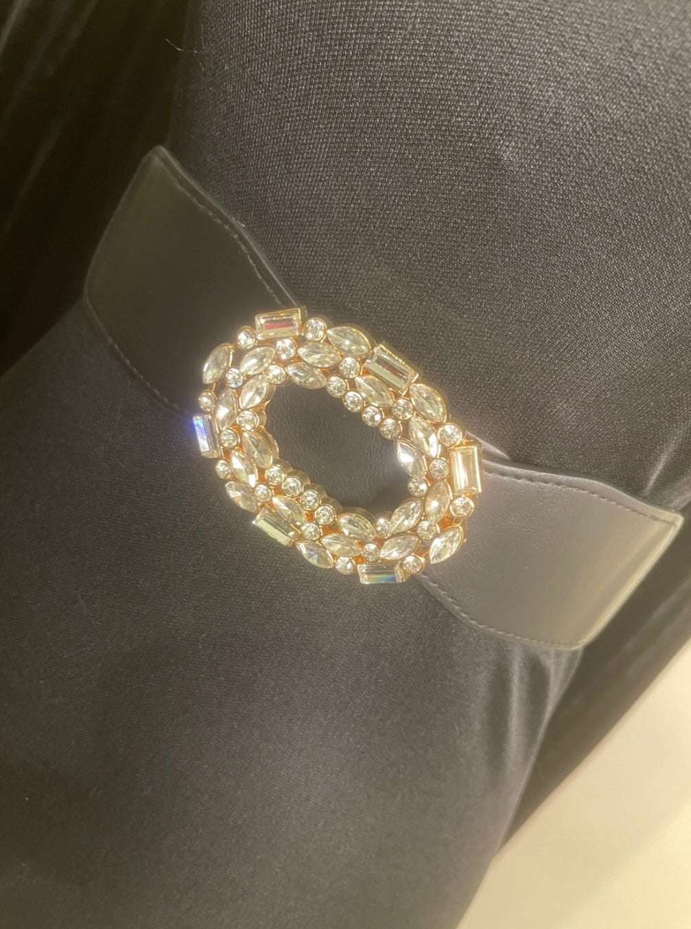 Stretch bling waist belt
