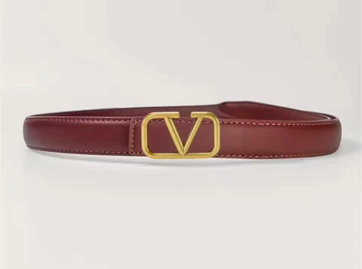  Burgundy belt with gold &