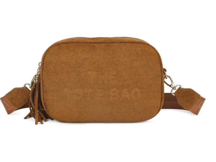 The Suede Tote Bag Double Zip Crossbody Bag