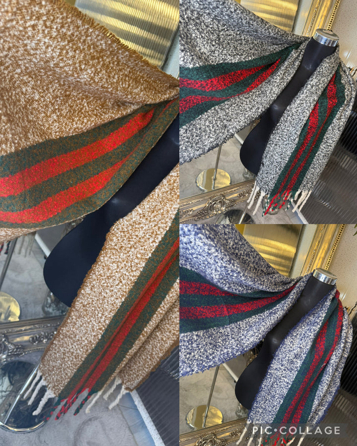 Stripe tassel scarves