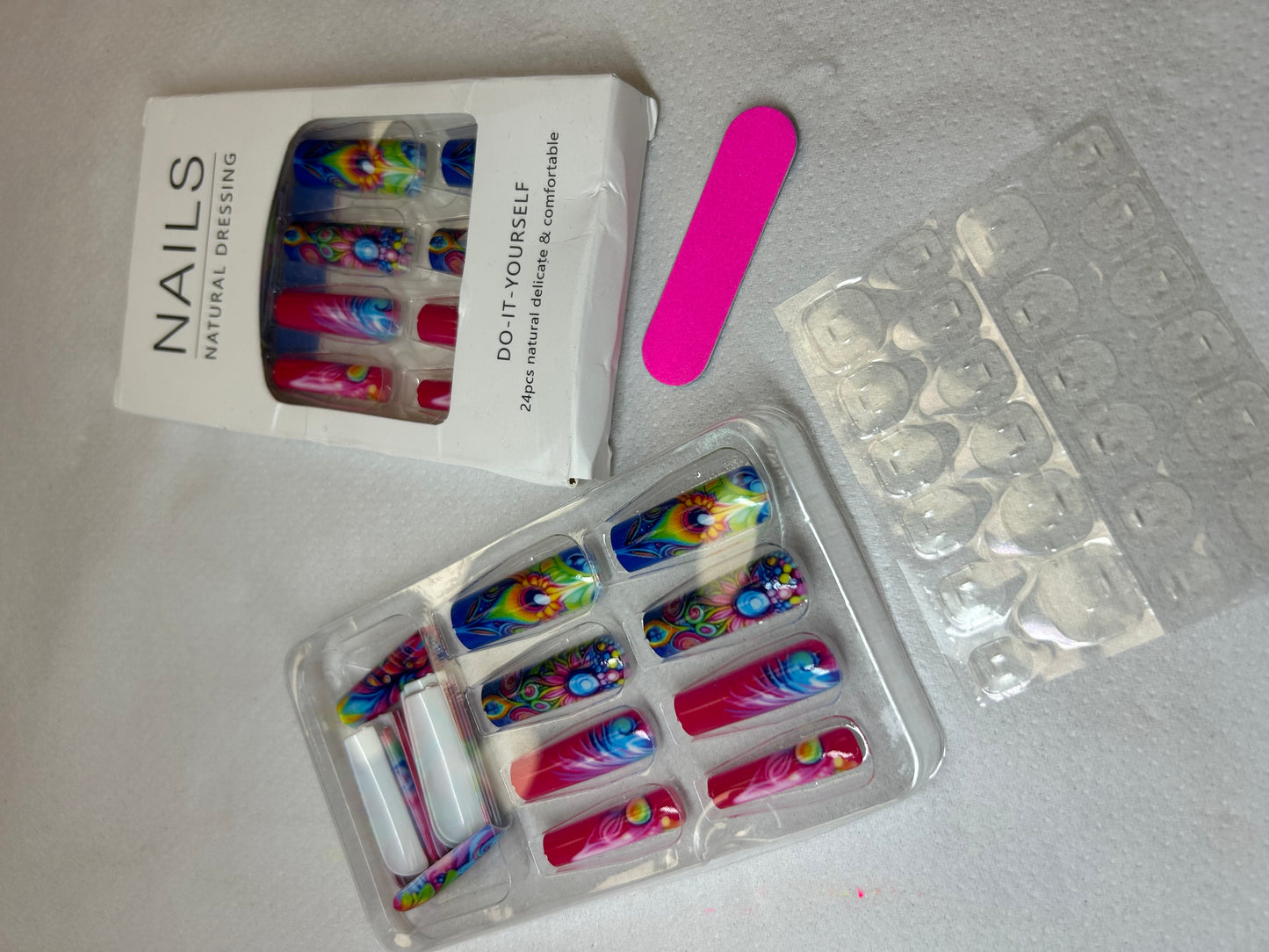 Colourful false nails