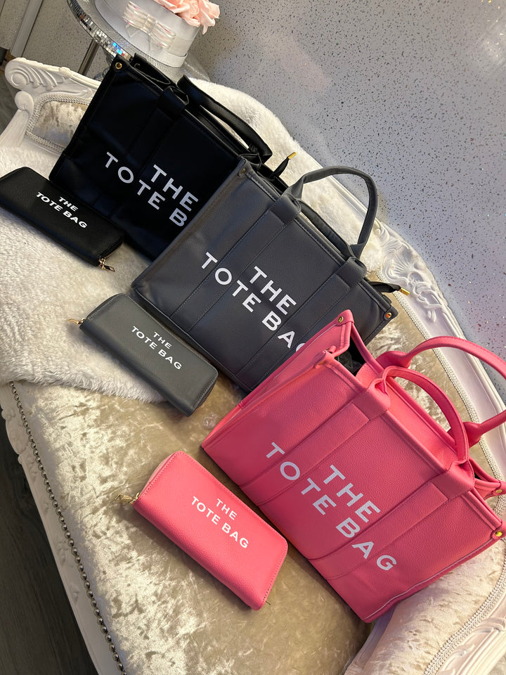 Tote bag and purse sets with the text &