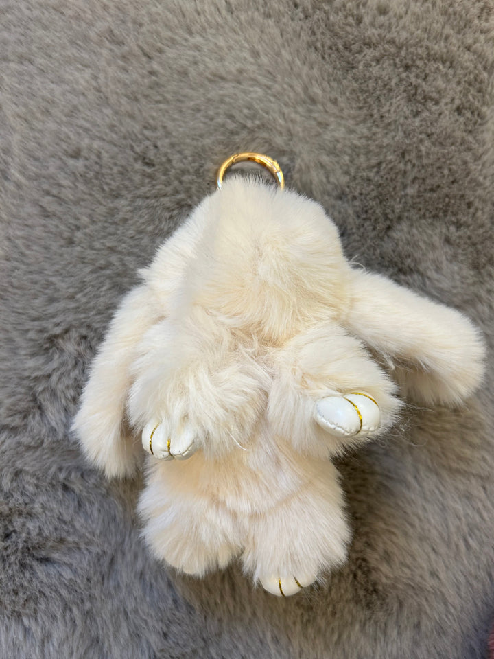 cream bunny key ring, key chain