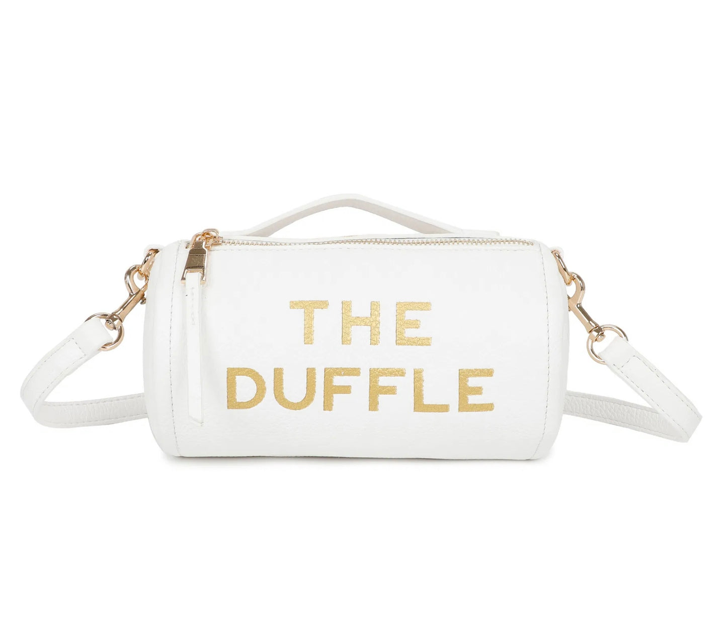 Duffle bag with gold letter detail