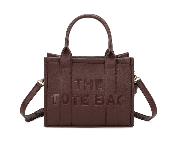 Debossed small tote handbag