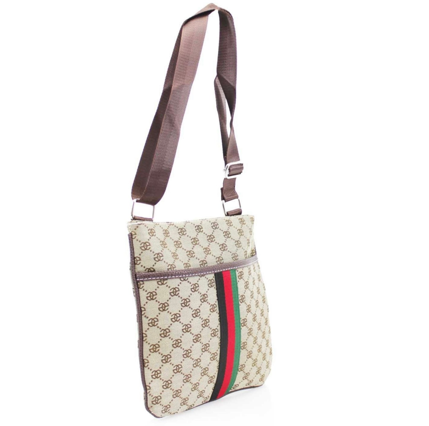 Stripe patterned unisex crossbody bag