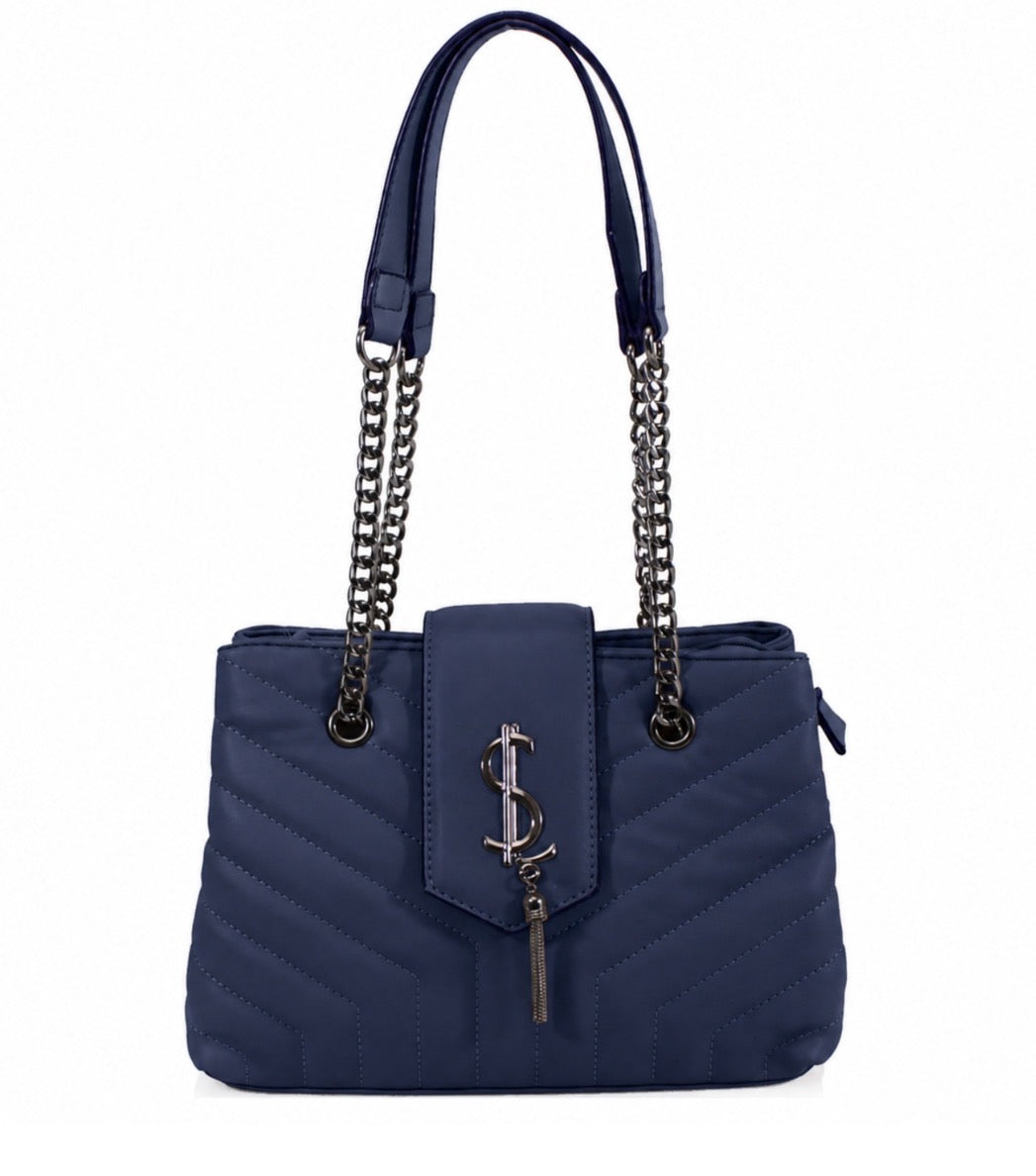 Quilted medium sized chain detail handbag
