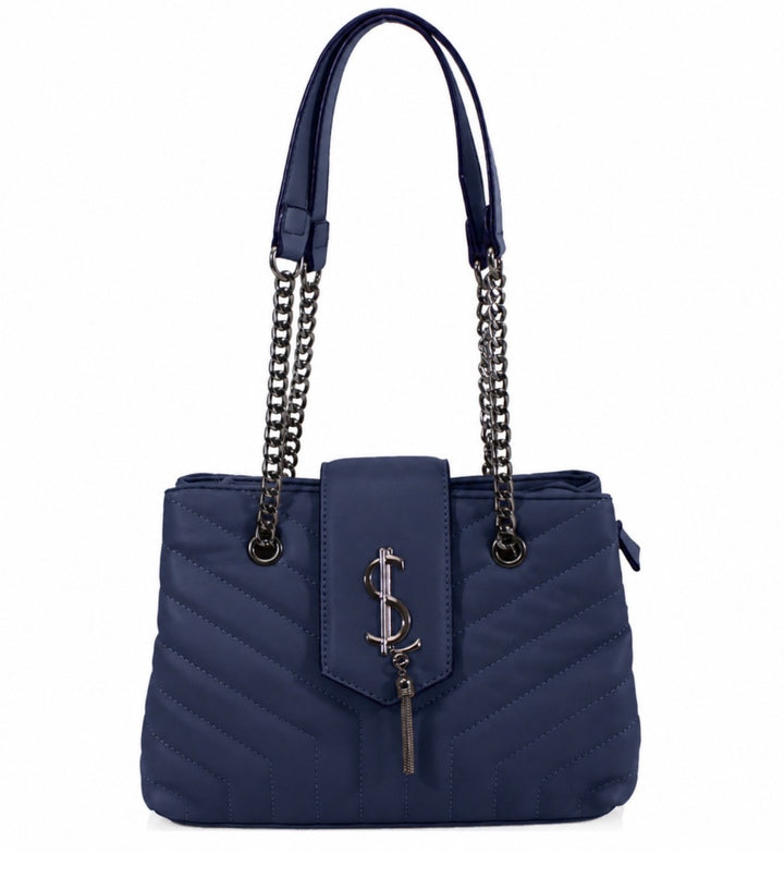 Quilted medium sized chain detail handbag