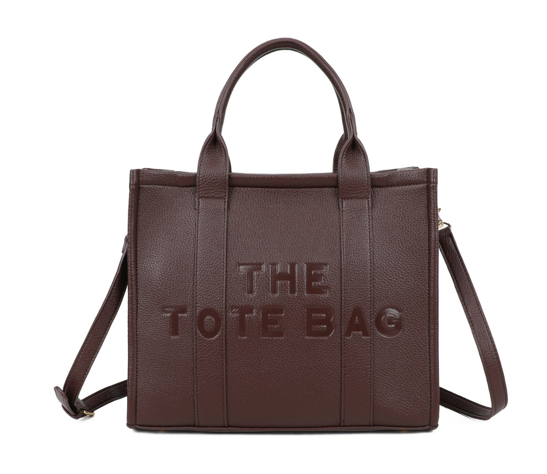 Debossed Letter Large Tote Bag
