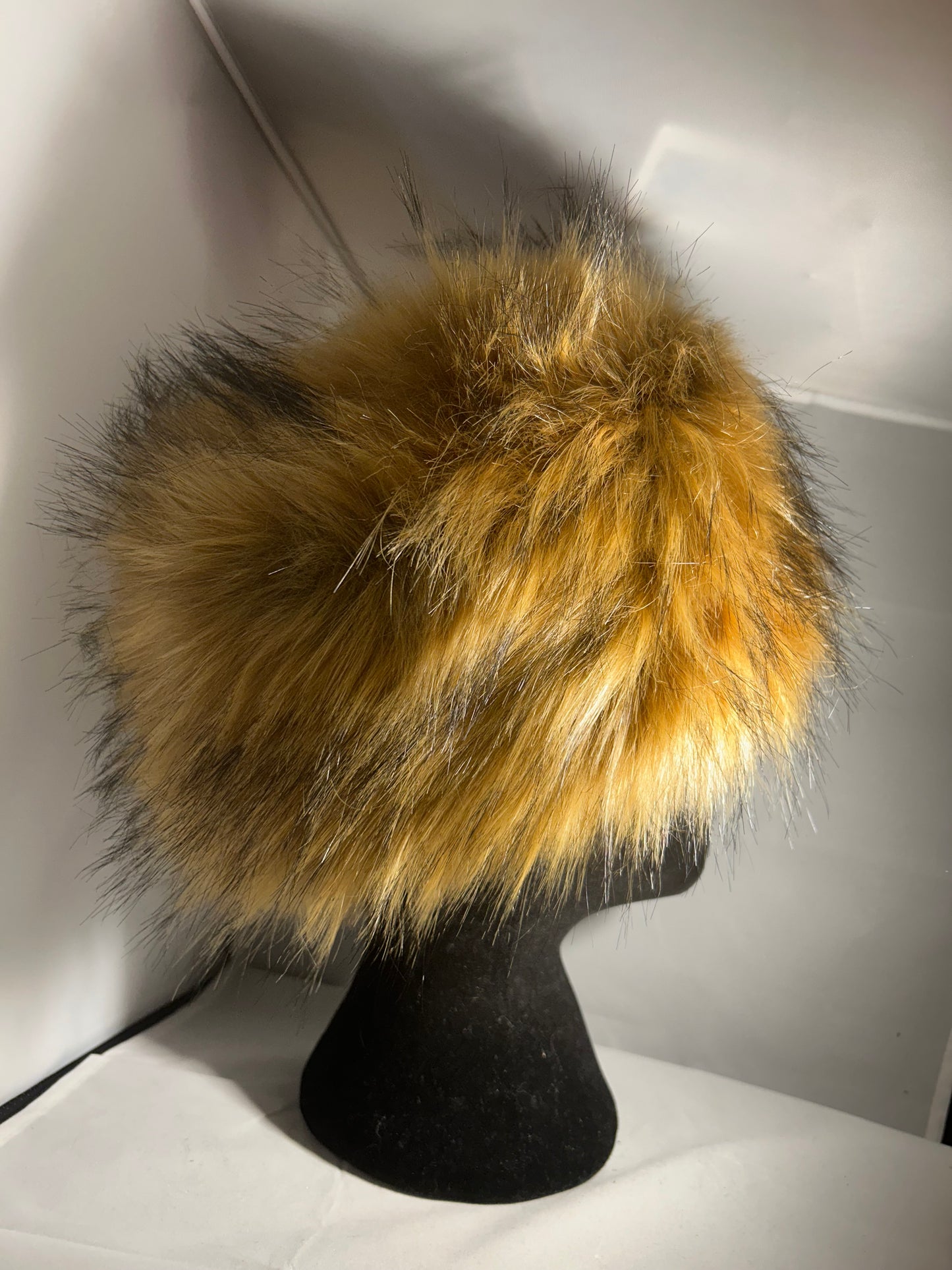 Brown faux fur hat