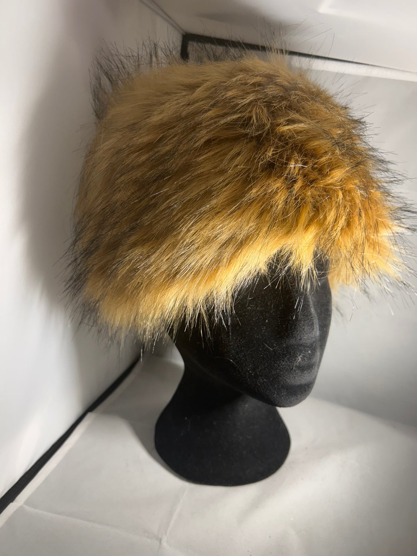 Brown faux fur hat