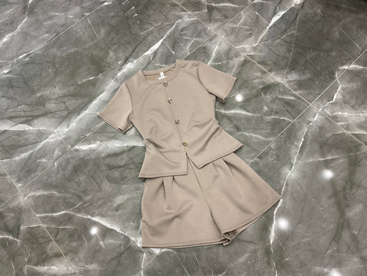 Gold button detail short co ord