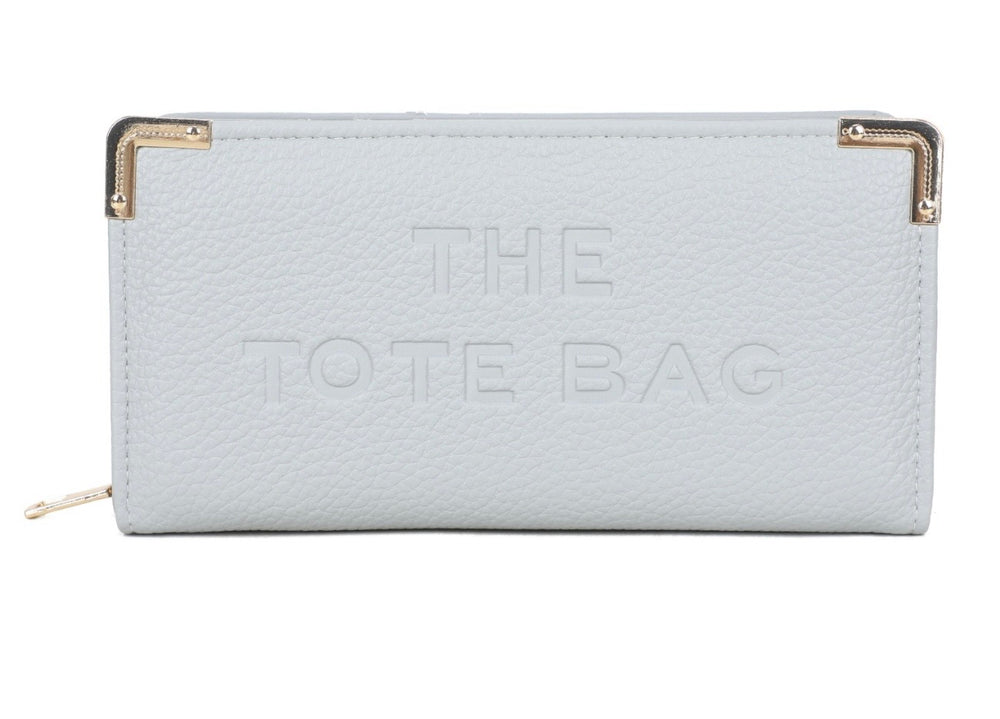 Large RFID purse with metal corner detail, card slots and zip coin compartment available in multiple colours