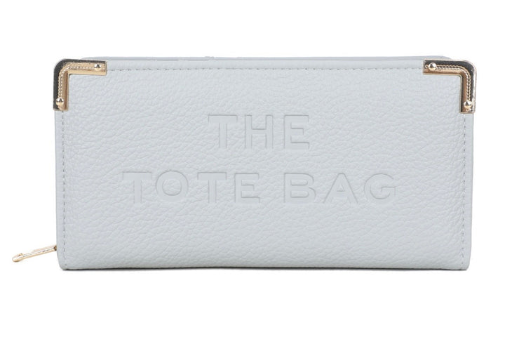 Large RFID purse with metal corner detail, card slots and zip coin compartment available in multiple colours
