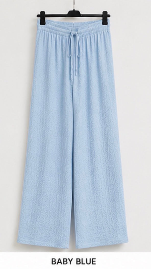 Ribbed wide leg trousers