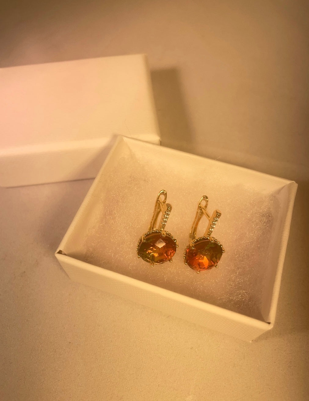 Red and gold earrings