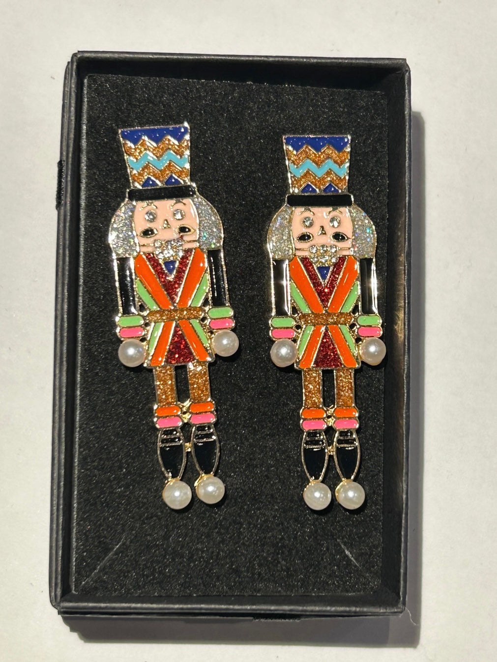 Large nutcracker soldier earrings