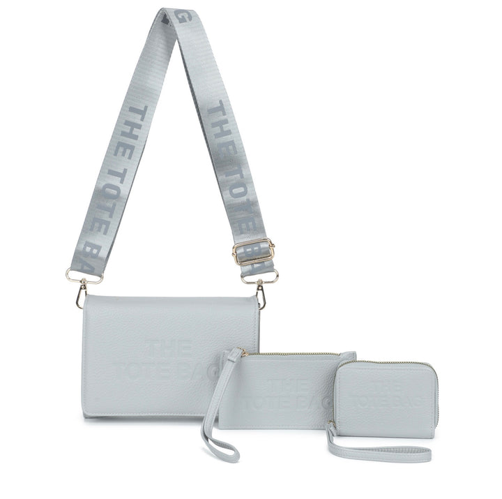 3 in 1 Crossbody Tote Bag Set with Matching Purse &amp; Wristlet