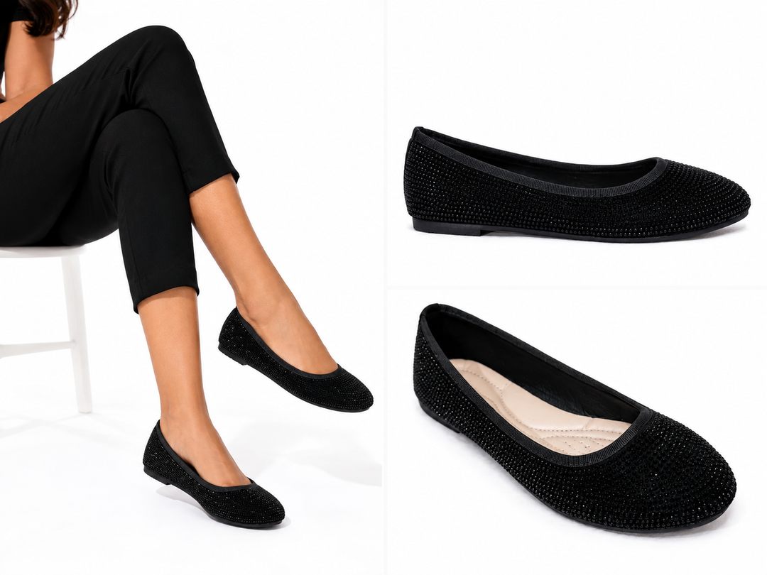 Sparkly Black Ballet Shoes