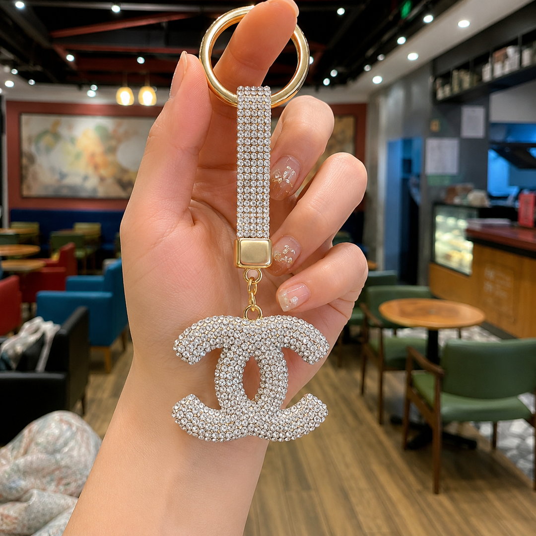 Sparkling Diamanté Keyring Charm - Key Chain