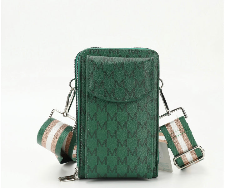 Green crossbody phone purse bag with jazzy strap