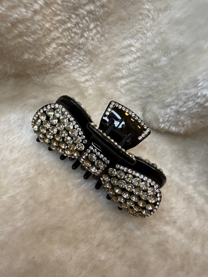 Crystal bow hair clip