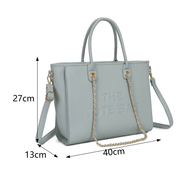 Grey large tote bag 