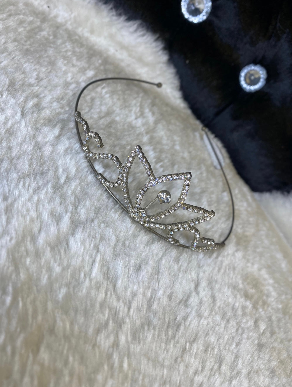 Crystal embellished silver colour fashion Tiaras