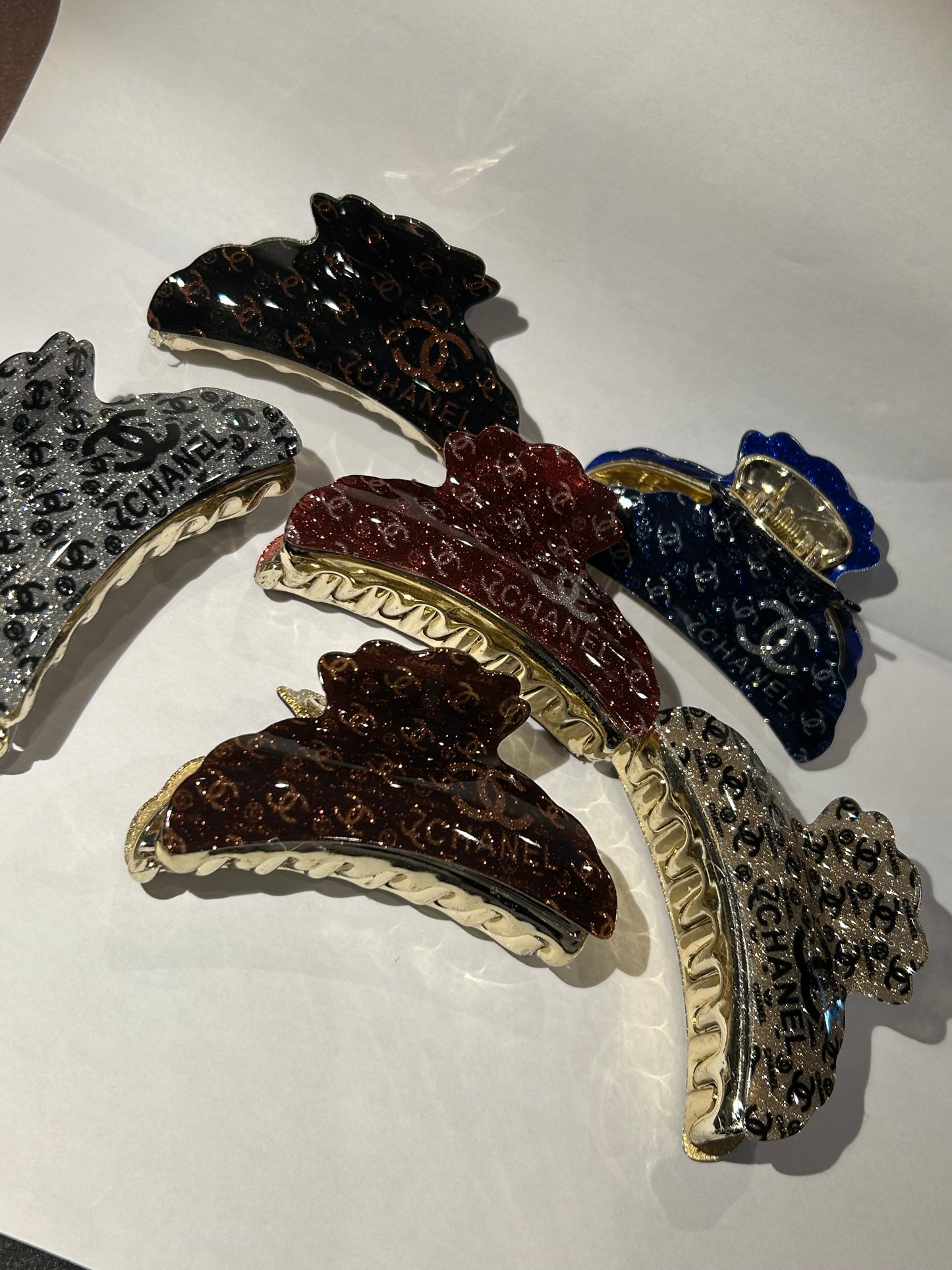 Glitter letter hair clips